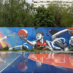 Баскетбольная площадка в сквере Фадеева